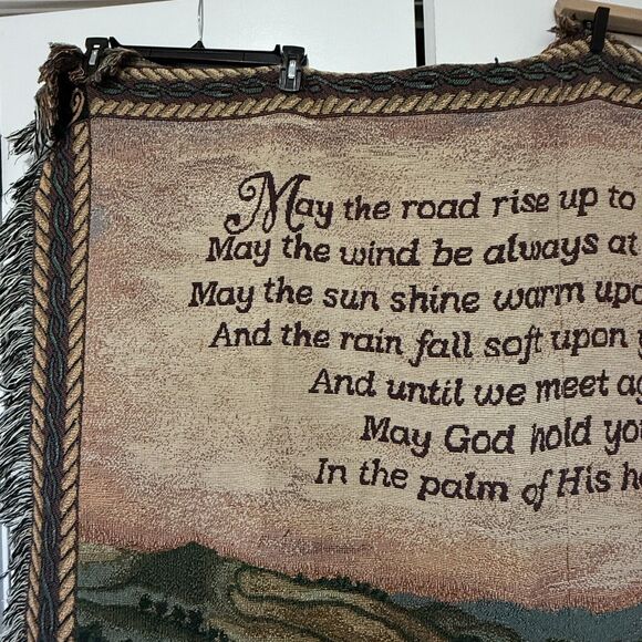 Irish Blessing Woven Tapestry Throw 50" X 70" with Celtic corner Knot Design - Picture 2 of 13